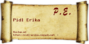 Pidl Erika névjegykártya